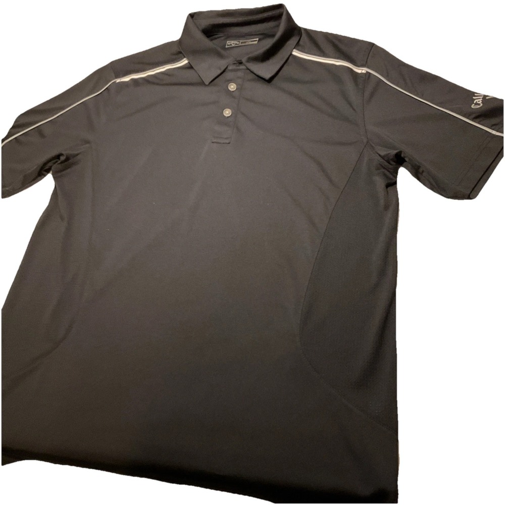 CALLAWAY Sport Golf Polo Shirt Men's Size L‎ Black.  Breathable. E18